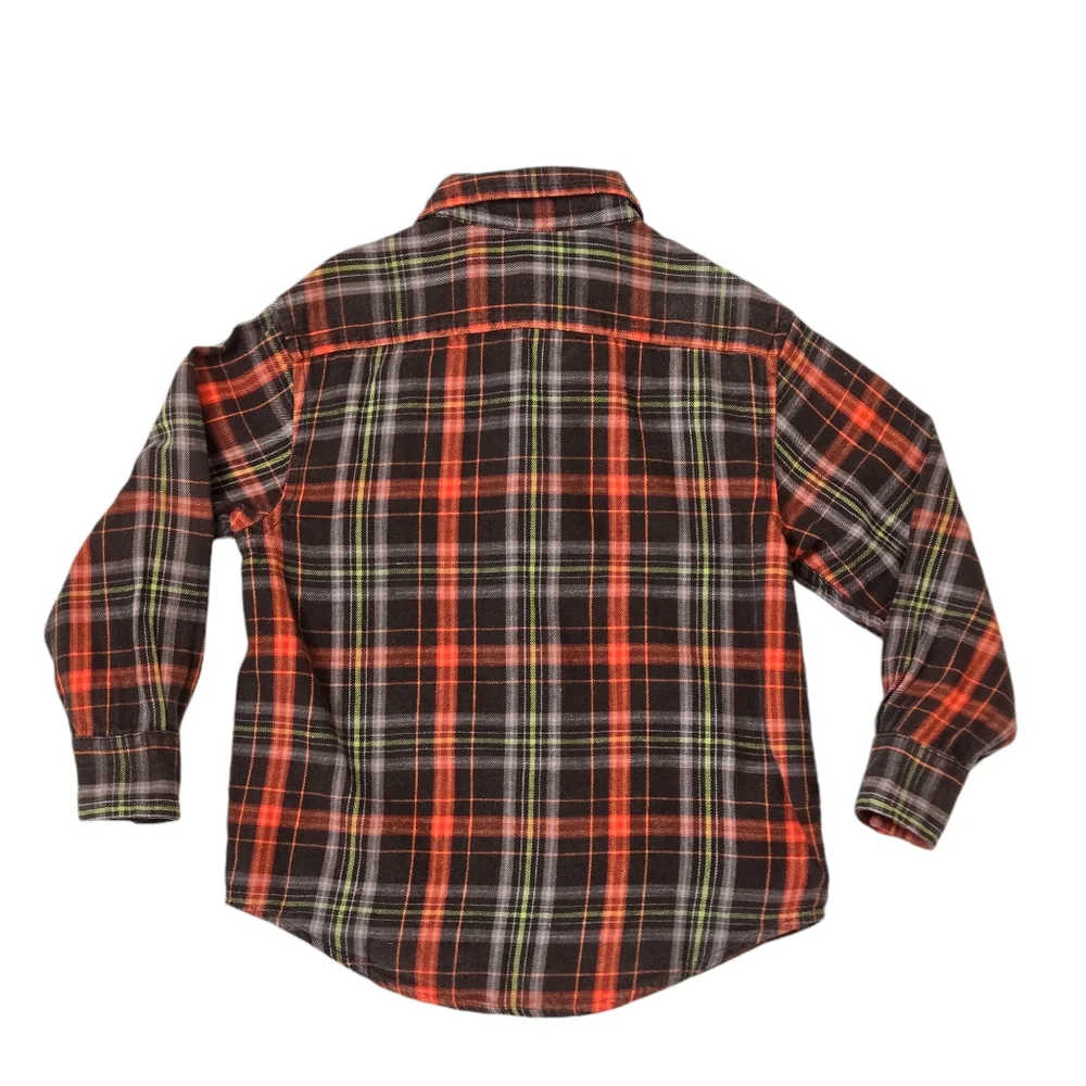 Arizona brown and orange lightweight flannel button down shirt boy's medium